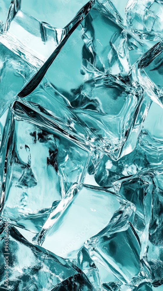 Poster Teal Abstract Glass Texture Creates a Calming Background for Various Design Applications