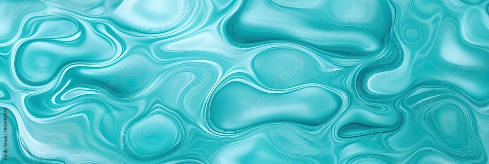 Poster a vibrant teal abstract glass texture displays smooth, flowing shapes that combine depth and light