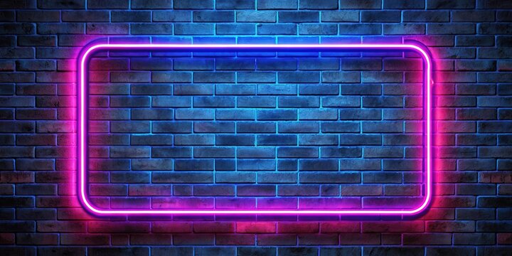Blind test neon sign hanging on a brick wall background