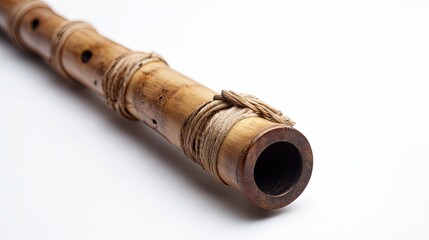 Fototapeta premium Tibetan Healing Flute Made of Bamboo Showcasing Intricate Craftsmanship and Natural Materials