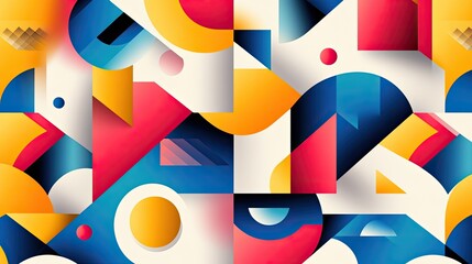 Obraz premium Colorful abstract pattern featuring geometric shapes and bold hues, ideal for creative projects or modern designs.