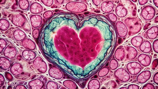 myocardium, diagnostic test, cardiovascular disease, health care, cardiac muscle, Photomicrograph of myocardial infarction depicting damaged heart tissue after a heart attack