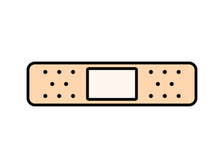 シンプルな絆創膏主線アイコン：長方形ベージュ