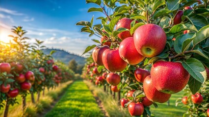picture of a ripe apples in orchard
