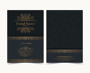 Naklejka premium Luxury ornament greeting card vector template