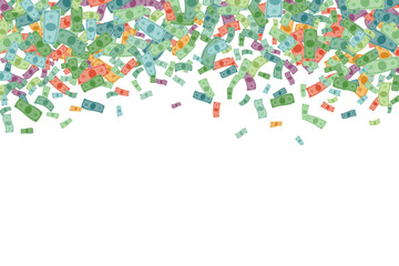 Vector money banknotes background element in flat style