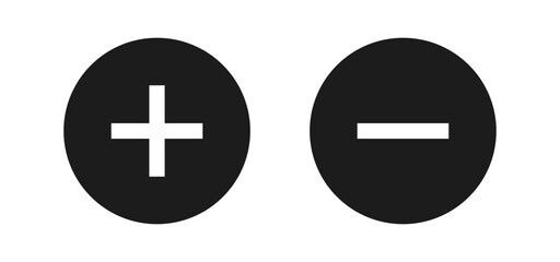 Obraz premium Add and remove round button icons. Plus minus circular web element icon vector illustration