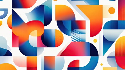 Obraz premium Vibrant abstract pattern featuring bold shapes and dynamic colors, creating an eye-catching visual appeal for modern design.