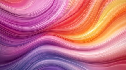 Vibrant and smooth wave patterns blend together, creating an abstract masterpiece in shades of pink, purple, orange, and yellow.