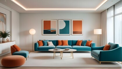 Photo interior modern design room 3d illustration