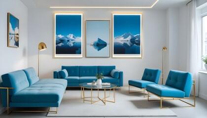 Photo interior modern design room 3d illustration
