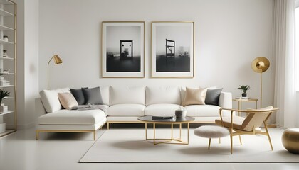 Photo interior modern design room 3d illustration