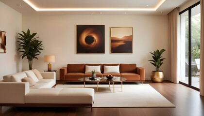 Photo interior modern design room 3d illustration