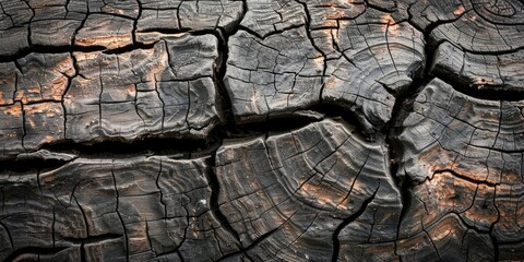 Fototapeta premium Rustic Wood Texture - Detailed Cracked Surface. AI generated illustration
