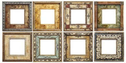Collection of grungy distressed frame borders perfect for adding a touch of vintage to designs