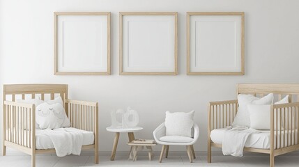 Modern Nursery Interior Design with Wooden Furniture