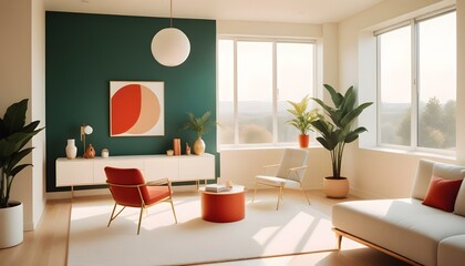 Fototapeta premium Photo interior modern design room 3d illustration