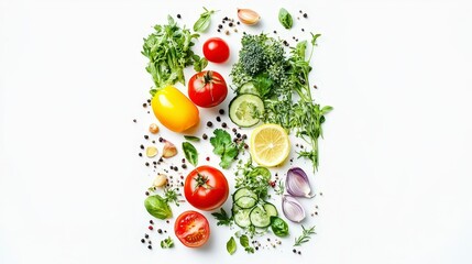 White background cookbook cover featuring diet and light dishes. Stylish and clean design with a focus on healthy, light recipes and fresh ingredients