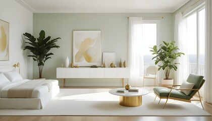 Photo interior modern design room 3d illustration
