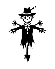 Vector Halloween Scarecrow Icon with Transparent Background for Creative Projects