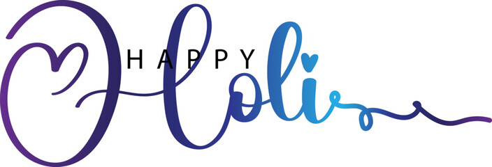 Happy Holi Greeting with Creative Holi Typography, Happy Holi gradient text vector