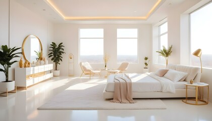 Photo interior modern design room 3d illustration