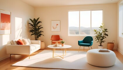Photo interior modern design room 3d illustration