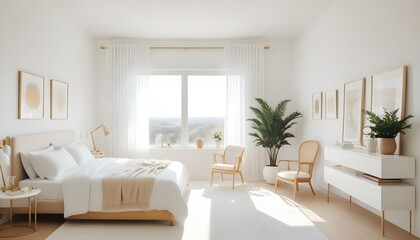 Fototapeta premium Photo interior modern design room 3d illustration