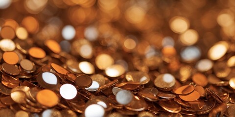 Sequins with polarization and shiny glitter backgrounds in orange.