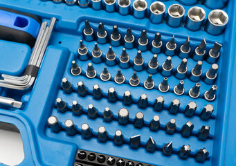 Socket wrench toolbox isolated on white background 