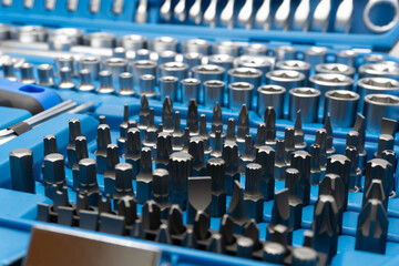 Fototapeta premium Socket wrench tool set close up