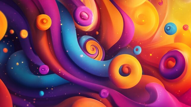 Dynamic Black Friday background with vibrant, swirling abstract shapes and eye-catching sale icons, creating a lively and energetic atmosphere