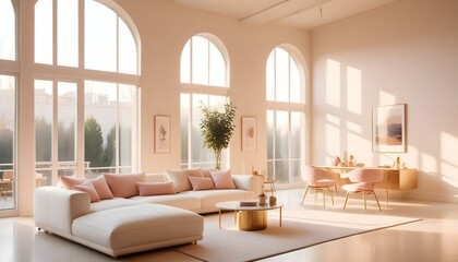 Fototapeta premium Photo interior modern design room 3d illustration