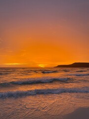 Stunning Sunset Over the Ocean at Koh Rong Island, Cambodia