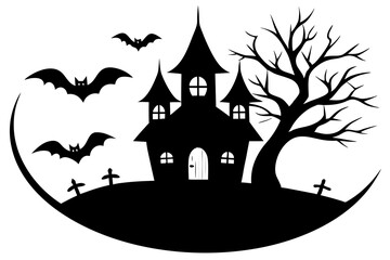 Halloween icon Collection of various scary and funny ghosts and animal ghosts. Magic symbols for parties, celebrations, templates and decorations. Isolated silhouette. Vector
