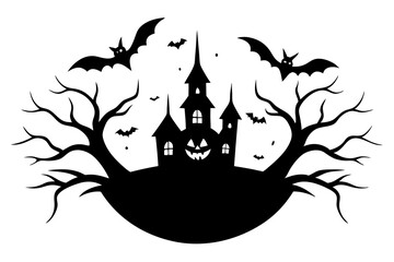 Halloween icon Collection of various scary and funny ghosts and animal ghosts. Magic symbols for parties, celebrations, templates and decorations. Isolated silhouette. Vector
