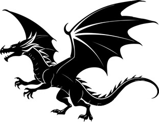 dragon silhouette vector illustration