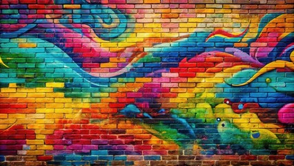 Obraz premium Vibrant street art on a textured brick wall