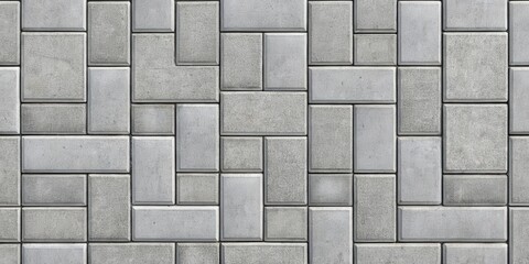 Top view seamless pattern of gray paving slabs pedestrian lane for urban design projects