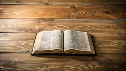 Obraz premium chapter Matthew, wooden table, atmosphere, open, minimalist, An open bible lies on a minimalist wooden table creating a contrasting atmosphere with the chapter of Matthew