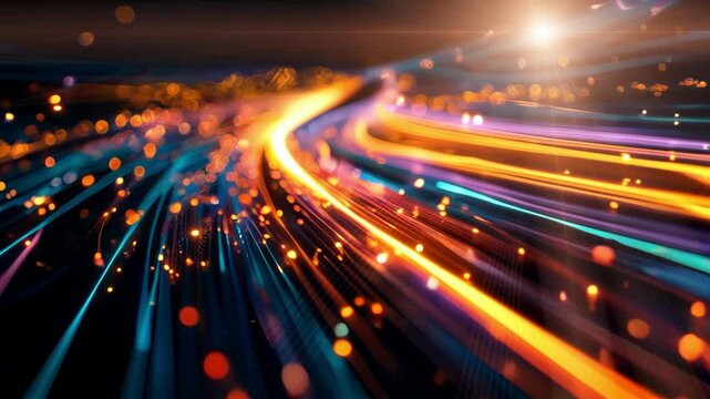 High-speed fiber cables information highway used for high-speed data transfer