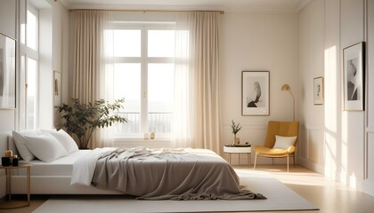 Photo interior modern design room 3d illustration;