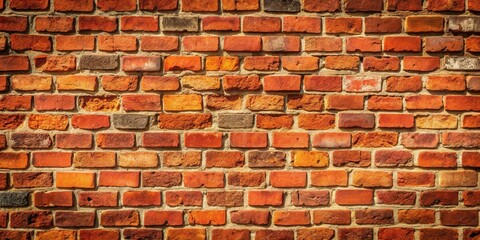 Close-up of a rough red brick wall background texture