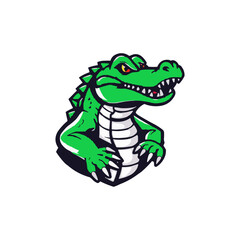 Alligator sport mascot logo. Gator Head vector illustration. green Crocodile vector logo