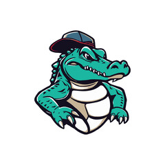 Alligator sport mascot logo. Gator Head vector illustration. green Crocodile vector logo