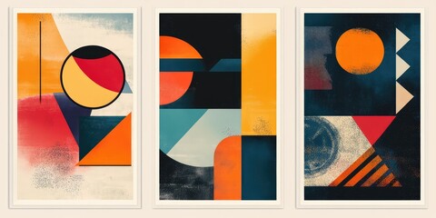Abstract Shapes Posters. AI generated illustration.
