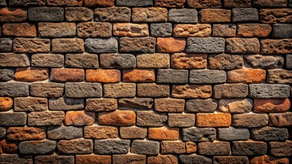 Obraz premium Volcanic bricks wall made of basalt rock, perfect for banners and posters