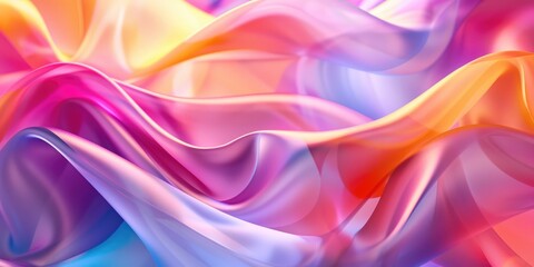 Fototapeta premium Vibrant Abstract Ribbon in Gradient Colors, Ideal for Creative Design and Modern Art Projects. AI generated illustration