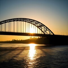 Naklejka premium bridge over the river
