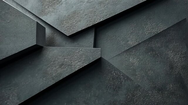 Dark gray concrete wall with a geometric relief pattern. 